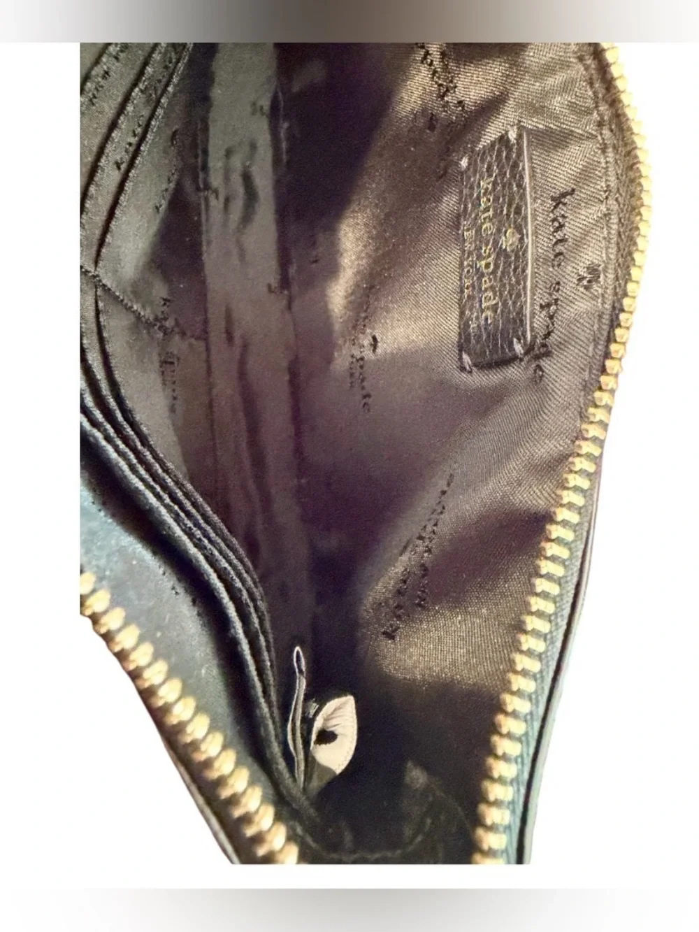 Kate Spade Black Pebbled Leather Crossbody Bag with Front Slip Pocket Aunthentic
